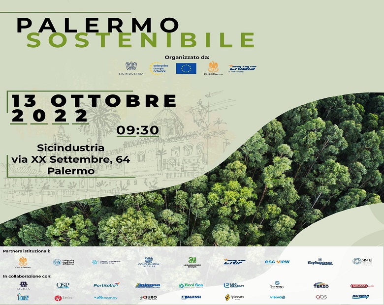 SICINDUSTRIA E CRIBIS LANCIANO “PALERMO CAPITALE DELLA SOSTENIBILITÀ” - 14/10/2022